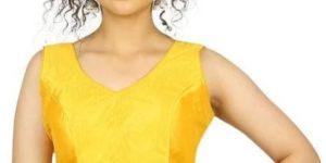 Yellow Latkan Silk Blouse