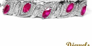 14K Diamond Ruby Bracelet with VS Quality