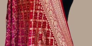Pure Georgette Banarasi Bandhej Handloom Dupatta