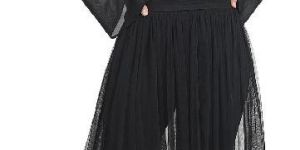 Black Lycra Net Shirt with Legging Skirt