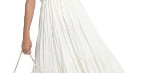 Cotton Bamboo White Long Dress