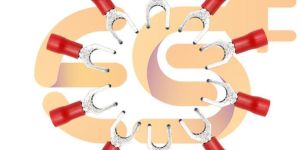 SV1-5 25A Red color 22-16 AWG wire gauge 5mm pitch Hard plastic insulated spade crimp connector