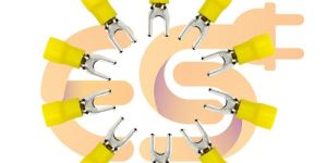 SV5-4 25A Yellow color 12-10 AWG wire gauge 4mm pitch Hard plastic insulated spade crimp connector