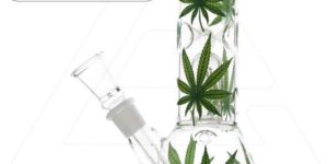 Leaf Sticker Glass Percolator Bong