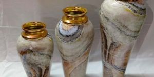 3 Pcs Marble Ceramic Flower Vase Set