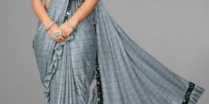 Designer Grey Saree