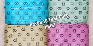 RAYON 2TONE GOLD PRINT FABRIC