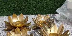 Iron Gold Diwali Lotus Diya