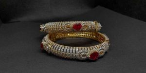 Natural Diamond Ruby Bangles