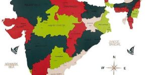 3D Wooden India Map Wild Watermelon