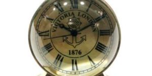 Shiny Brass Finish Desk Top Table Clock