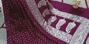 Banarasi Semi Chiffon Khaddi Handloom Saree