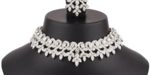 Silver Artificial Necklace Set