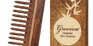 Groviva Handmade Sheesham Wood Comb to Smoothens Hair (14 FC)