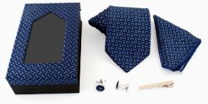 Men Premium Neck Tie and Pocket Square with Cufflink Combo