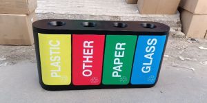 Quattro 60L Plastic Color Coded Waste Bin