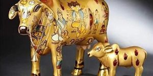 Golden Kamdhenu Statue
