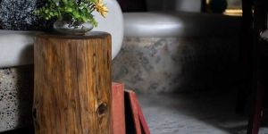 Wood Log Stool
