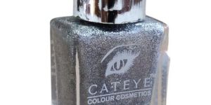 Cateye Shimmery Silver Nail Polish