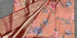 Banarasi Kora Organza Printed Saree