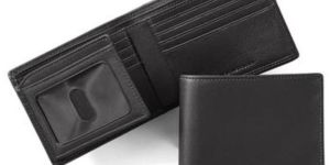 BLACK MENS LEATHER WALLET