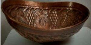 GE-16-1112 Embossed Boat Shaped Copper Kitchen Sink