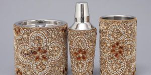 GE-12365 Stainless Steel Beaded Barware Set