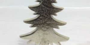Christmas Metal Tree on Wood Base