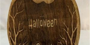 Polished Brown Wooden Pumpkin