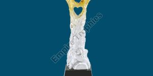 CRYSTAL GOLD HANDSHAKE TROPHY