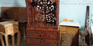 Natural Polish Hand Carved Wooden Temple