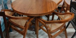 Round Wooden Dining Table Set