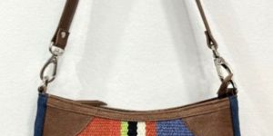 Ladies Canvas and Leather Shoulder Bag