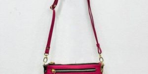 Ladies Pink Leather Sling Bag