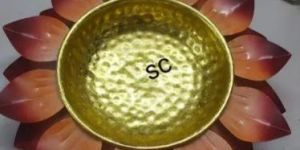 Brown Lotus Shape Brass Urli