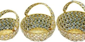 Metal Crystal Basket