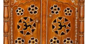 Handmade Wooden Temple with Door