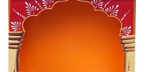 Orange & Red Hand Carved Wooden Temple