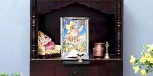 Painted Hand Carved Wooden Temple