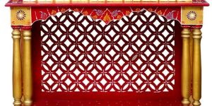 Red & Golden Printed Wooden Temple