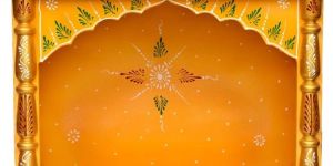 Yellow Printed Wooden Temple