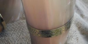 Viking Horn Glass with Brass Design