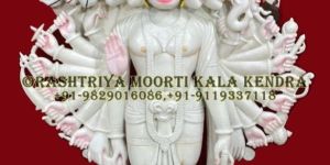 11 Mukhi Marble Hanuman Statue
