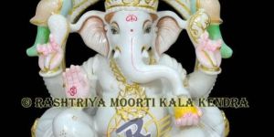 21 Inch Marble Ganesh Statue