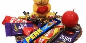 Yellow Teddy Bear & Chocolate Gift Hamper