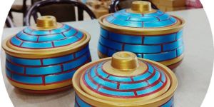 Terracotta Printed Bricks Donga Set of 3 Pcs