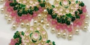 Meenakari Kundan Earring Tikka Jewelry