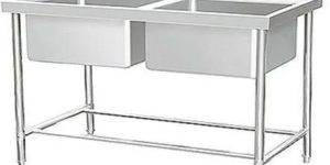Commercial Stainless Steel Double Sink Unit