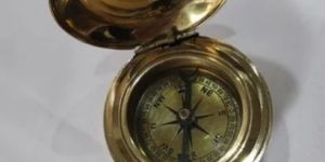 2 Inch Golden Brass Sundial Compass