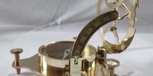 3.5 Inch Brass Dull Golden Sundial Compass